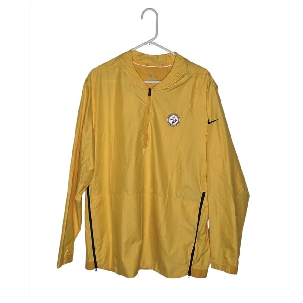 NFL Men's Pittsburgh Steelers Nike Gold Sideline Lockdown Quarter-Zip Jacket XL - Picture 3 of 11